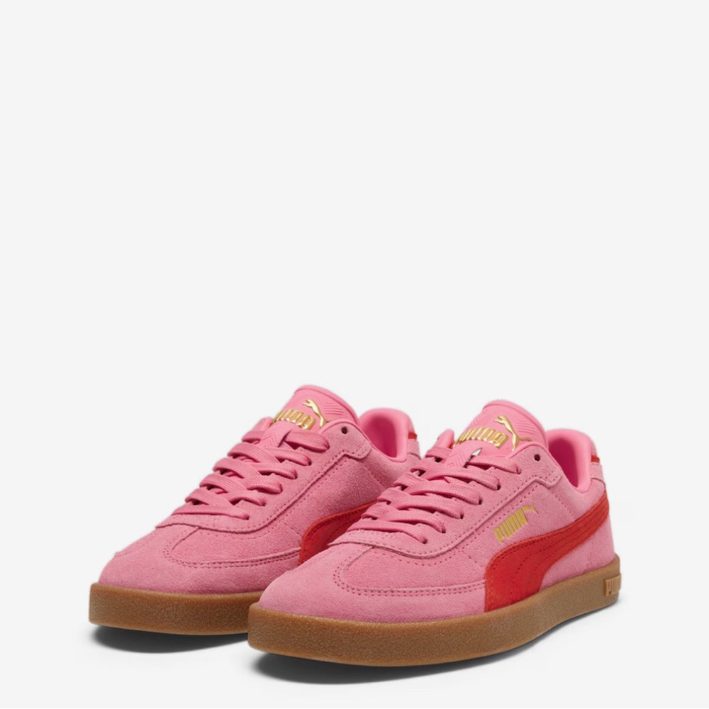 Pink and Red Puma Club II Era Sneaker